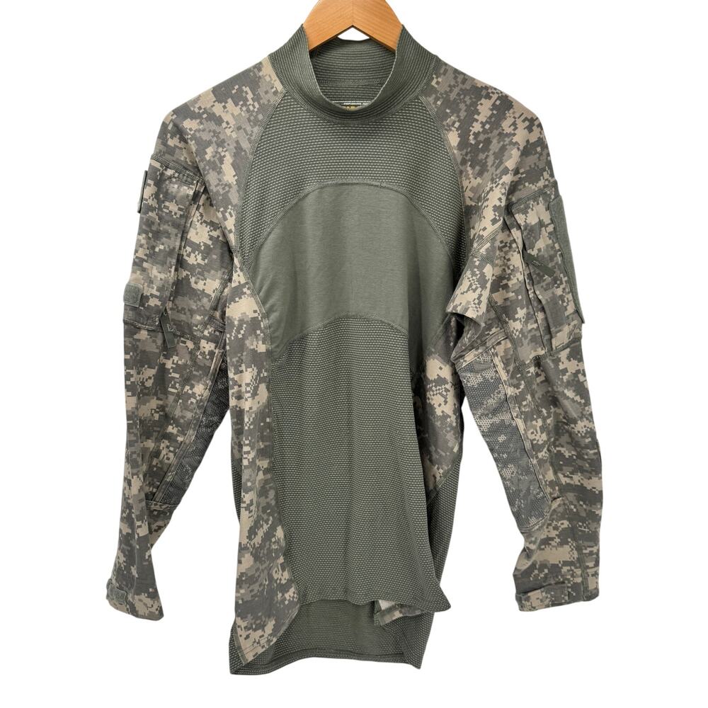Massif Army Combat Shirt Mens Small Green Tan‎ Camo Pullover + Pockets Military